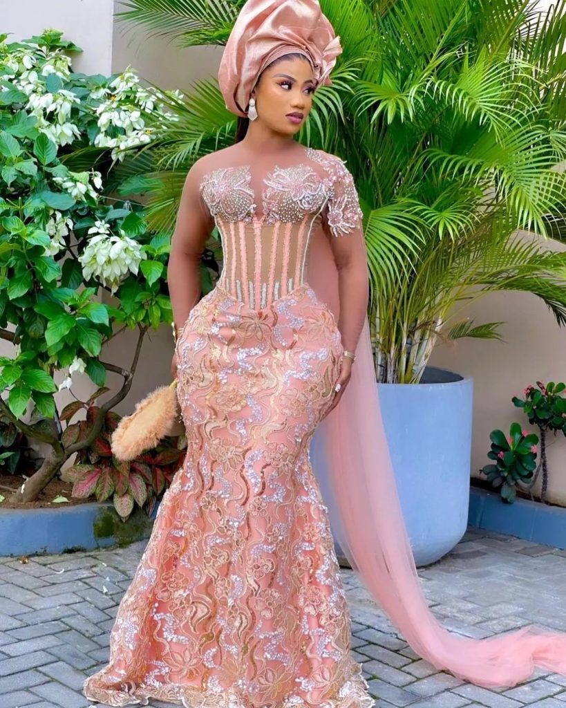 2023 Beautiful Lace Gown Styles for Asoebi 1