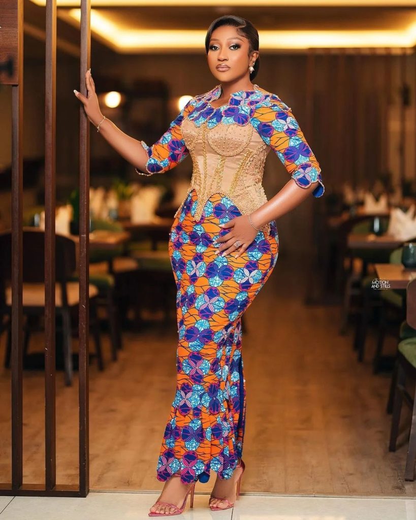 2023 Latest Ankara Fitted Long Gown Styles For Ladies 5
