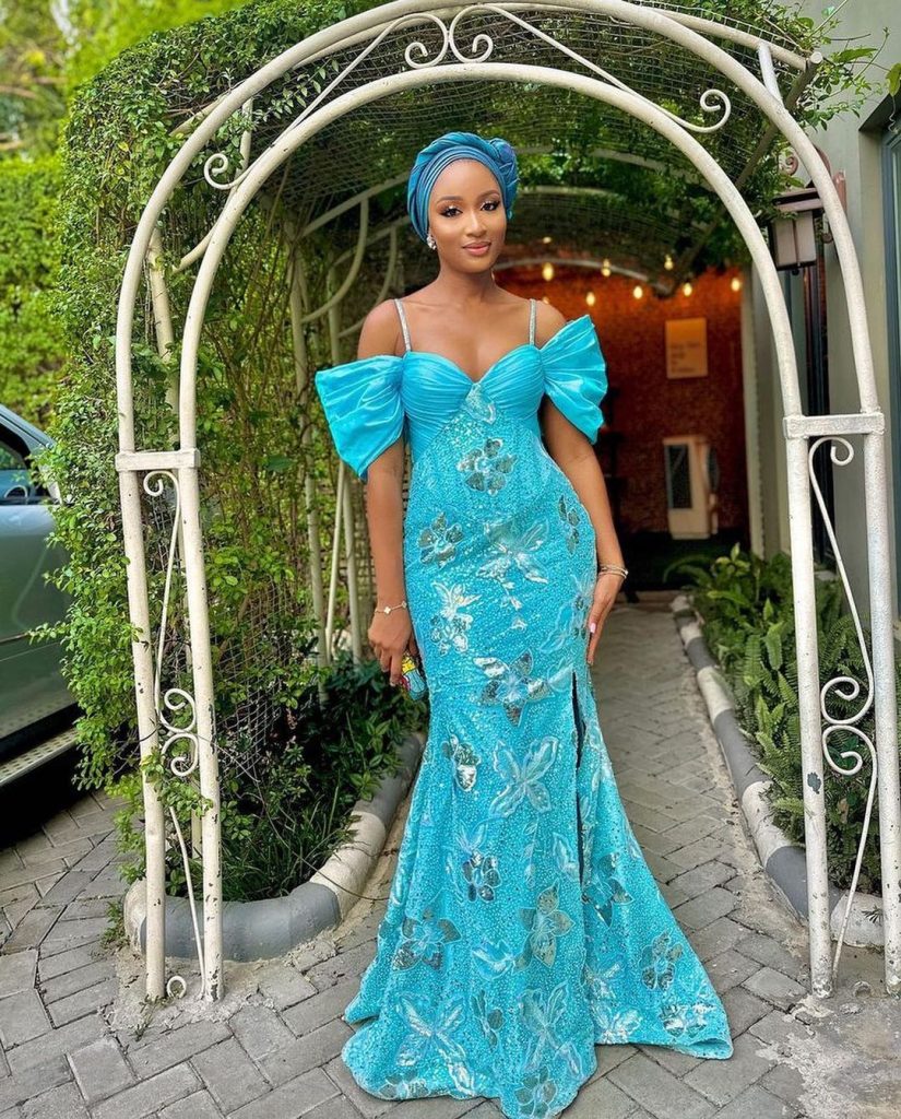 Attractive and Latest Aso Ebi Styles 2023 for weekend parties 1