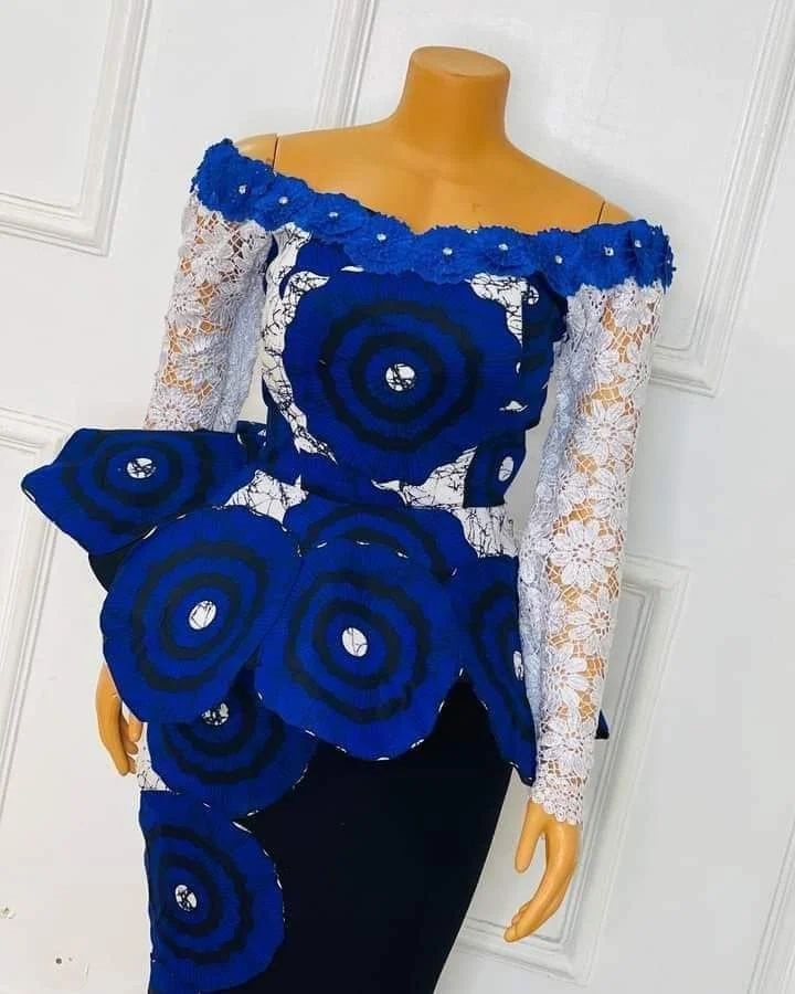 Latest Ankara Gown Styles 2023 in Blue Color 1