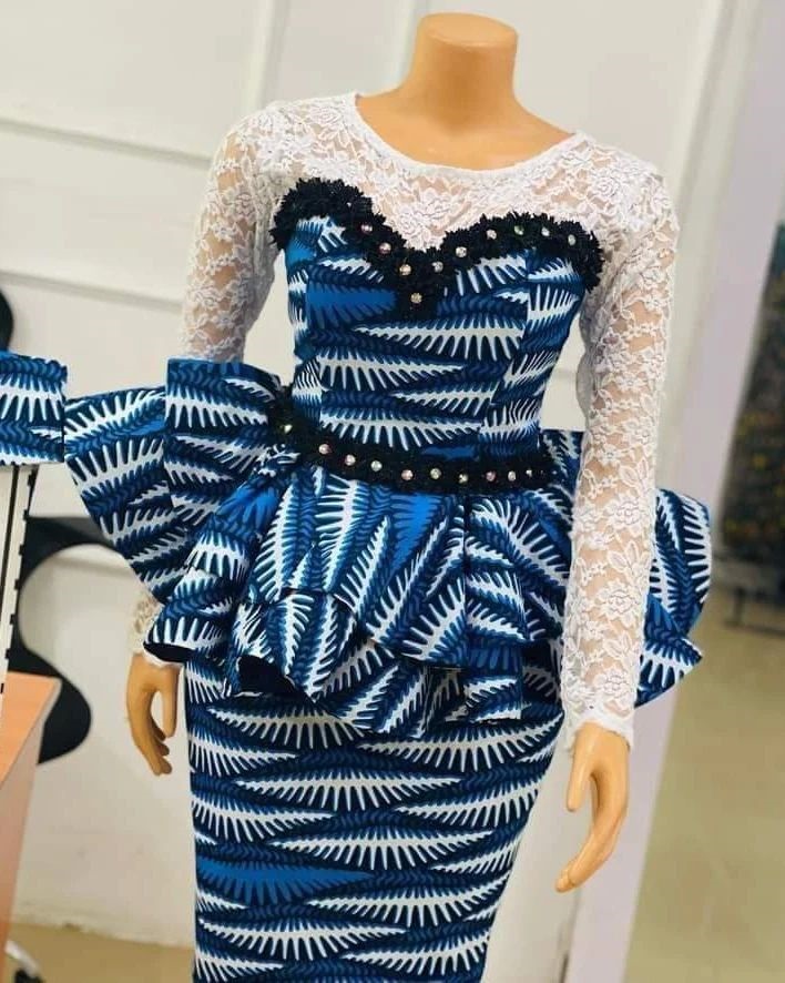 Latest Ankara Gown Styles 2023 in Blue Color 5