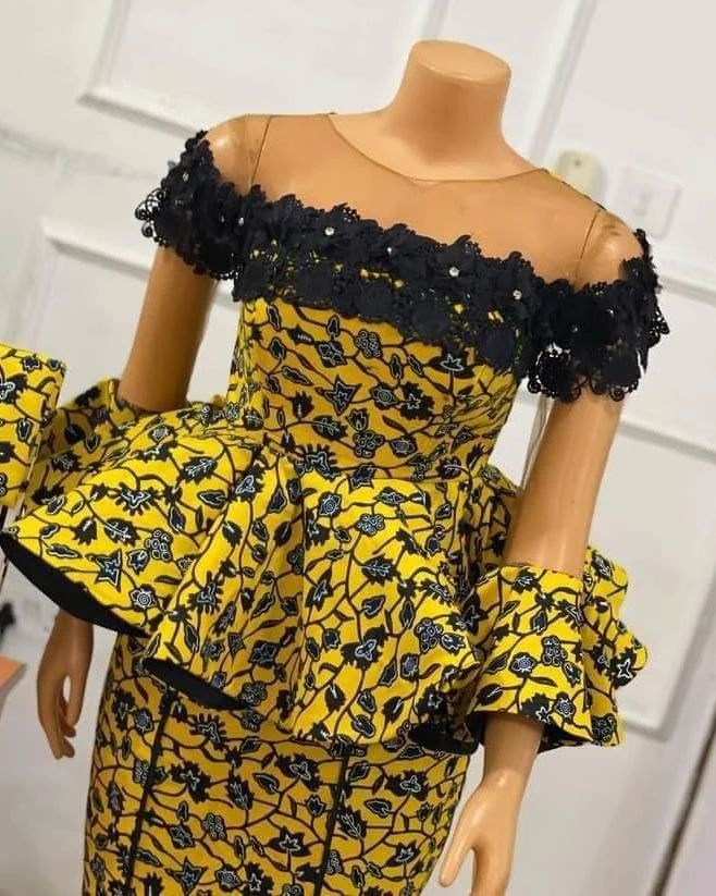 Trendy Ankara Skirt and Peplum Blouse Style for Wedding 2023 3